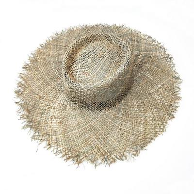 China Straw Hat Straw Hat Women's Beach Cap Image Summer Wide Natural Wide Plant Plankton for sale