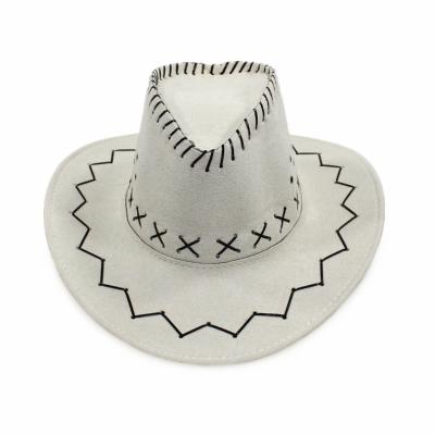 China Wholesale Cowboy Hats Striped Outdoor Western Hat With Australian Wool Fashion Unisex Classic Felt Hat for sale