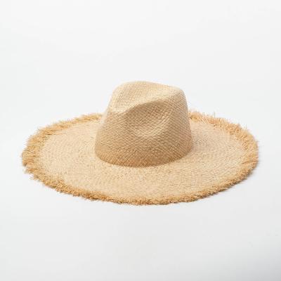 China New Image Summer Burr Bow Lafite Jazz Hat Up-to-Date Woven Straw Hat Outdoor Sunscreen Travel Sunscreen for sale