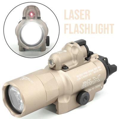 China X.400 Tactical Flashlight 350 Lumens MIL-SPEC Ultra Aluminum Alloy X400U Red Type III Hard Adjustable White And Laser Light Anodized for sale