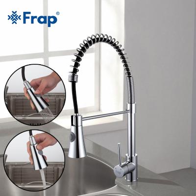 China FRAP Electric Faucets Brass Spring Pull Out Kitchen Sink Faucet Mixer F4452 for sale