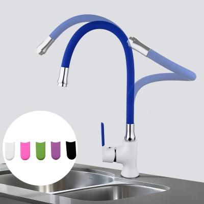 China Frap Electric Faucets Multicolor Silica Gel Sniff Any Direction Kitchen Faucet Cold And Hot Water Mixer Torneira Cozinha F4034 7253 for sale