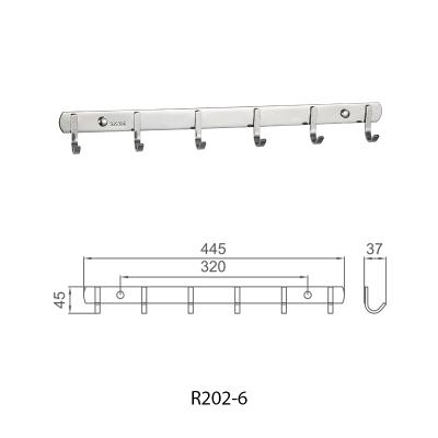 China Cheap Wholesale Heater Frud Toilet Hardware Hat Hooks Clothes Hook Fixed R202-6 for sale