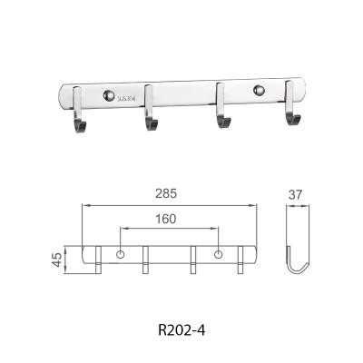 China Cheap Wholesale Heater Frud Toilet Hardware Hat Hooks Clothes Hook Fixed R202-4 for sale