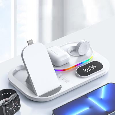 China Smart Watch 4 in 1 Wireless Charger Devices 15W 30W Multi Fast Charging Dock Station Phone Holder Charger for sale