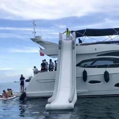 China Firstents PVC Inflatable Yacht Slides Small Inflatable Boat Dock Slide Super Yacht Water Toys Boat Slide for sale