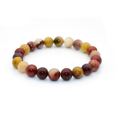 China Eco-friendly Trade Assurance Natural Stone Jewelry 4/6/8/10MM Buddha Mookaite Stone Beads Bracelet for sale