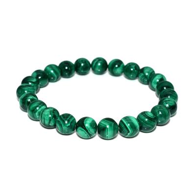 China Trade Assurance High Grade 4/6/8/10/12MM Natural Light Malachite Stone Bracelet Eco-friendly for sale