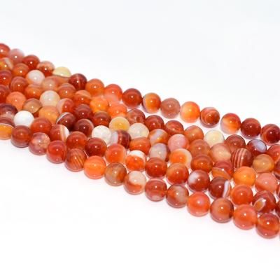 China Making Jewelry Necklace Bracelet Earring Trade Assurance 4/6/8/10/12mm High Quality Natural Carnelian Loose Beads for sale