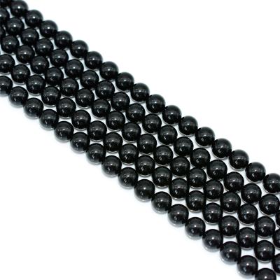 China High Commercial Grade Eco - Friendly 8mm Gem Stone Loose Insurance Natural Black Spinel Beads for sale