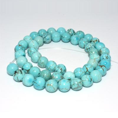 China Eco-Friendly Insurance 4/6/8/10/12mm Commercial High Quality Natural Blue Turquoise Loose Beads for sale