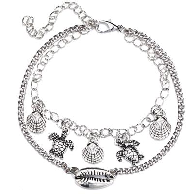 China Fashionable High Quality Metal Shell Turtle New Design Wholesale Price Vintage Anklet Chain Anklet for sale