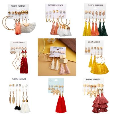 China FASHIONABLE Hot Selling Bohemian Earrings Set Acrylic Vintage Tassel Earings For Women 2020 for sale