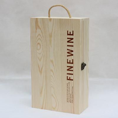 China Recyclable Two Bottle Wooden Gift Wine Box Accept Customized for sale