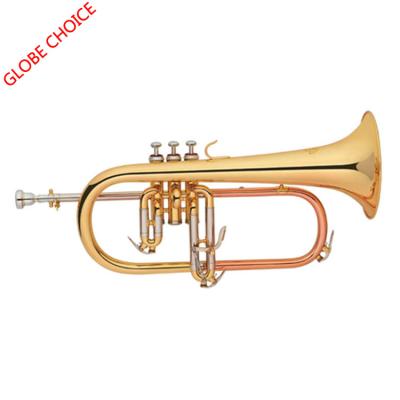 China GOLD LACQUER FLUGEL HORN Bb KEY NEW STYLE OEM WHOLESALE for sale