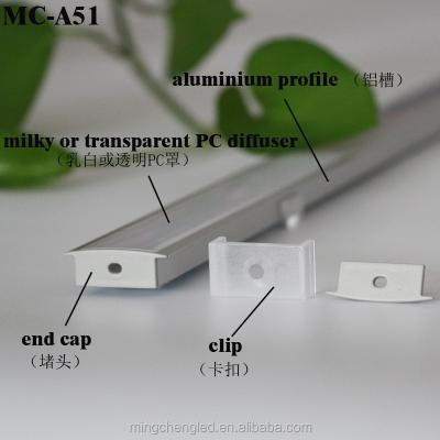 China Decorations LED aluminum profile for polycarbonate sheet! LED aluminum profile for led strips for sale