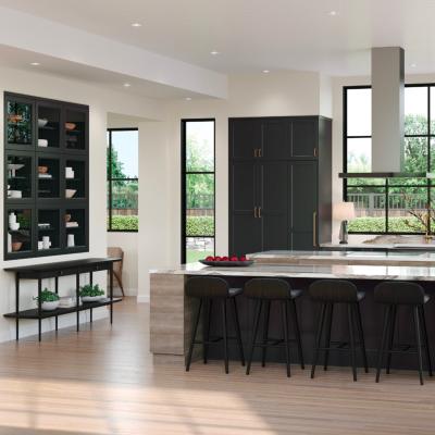 China Modern 2023 SKYLINE Direct Factory Customized Nordic Style Morden Luxury Dark Green Lacquer Villa Modular RTA Kitchen Cabinet for sale