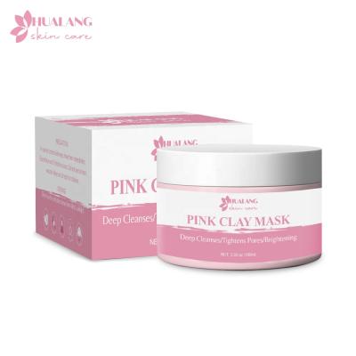 China Custom Private Label Logo Skin Care Korean Style Whitening Moisturizer Rose Pink Facial Clay Mask Deep Cleansing Nourishing for sale