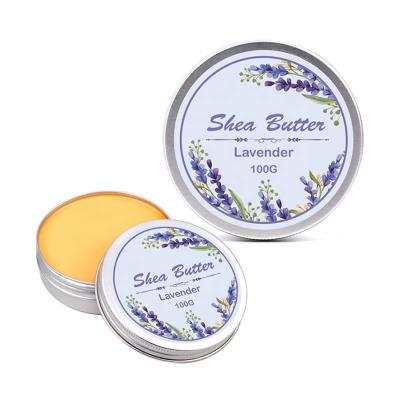 China Low MOQ Custom Private Label Shea Butter Body Cream Balm Moisturizing Natural Nourishing Lavender Essence for sale