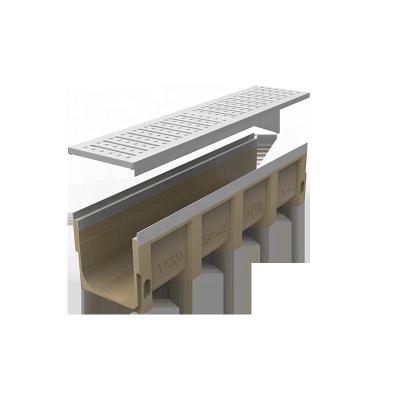 China Public square/side walk/sidewalk public transport/parking lot U type concrete Co 200 polymer drain gutter for underground drainage for sale