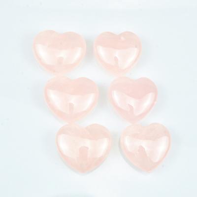 China Wholesale Natural Healing Romantic One Shape Rose Quartz Crystal 55mm 50mm 40mm Rose Quartz Puffy Love Hearts For Decoration for sale