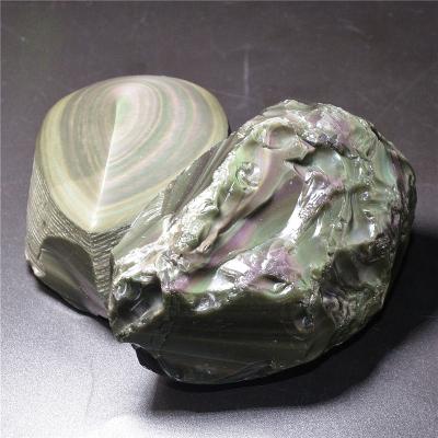 China China Rainbow Rough Obsidian Stone Crafts Feng Shui Decoration For Display for sale