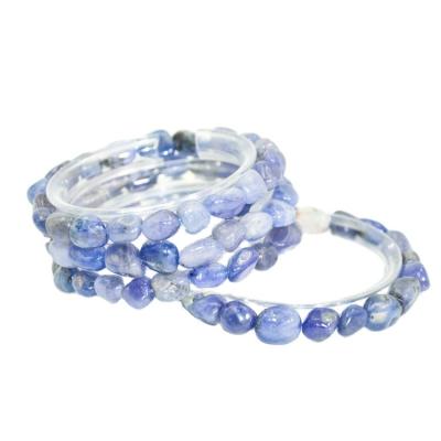 China CLASSIC Natural AB Tumble Tanzanite Jewelry Gem Stone 19cm Charm Bracelet Crystal Jewelry Making Crafts For Man Woman Tanzanite for sale