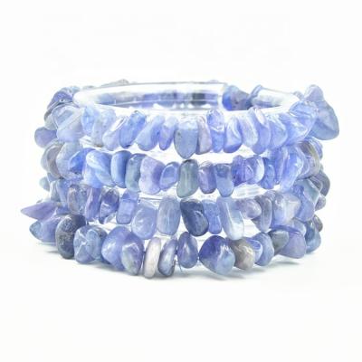 China Religious Gem Stone Lucky Charm Tanzanite Bracelet Chips Beads A Grade Natural Wholesale Natural Tanzanite Bracelet Jewelry for sale