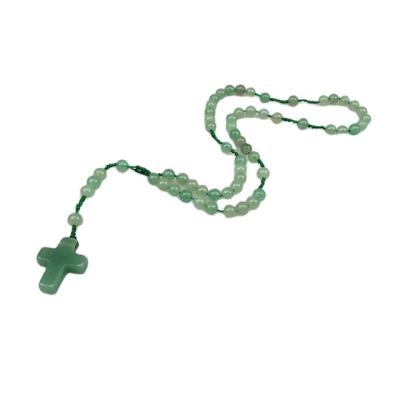 China Religious Natural Stone Green Aventurine Rosary Beads Muslim Prayer Bead Necklace Jewelry for sale