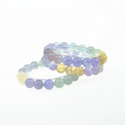 China Wholesale CLASSIC Natural Round Fluorite Beads Crystal Fluorite 11mm Rainbow Bracelet Jewelry Women Men Women Bracelet for sale