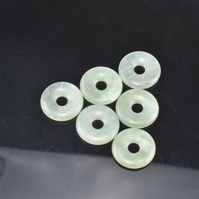 China China New Natural Jade Donut Pendant 30mm For Necklace Jewelry Stone High Polished Jade Necklace Charm Customization New for sale