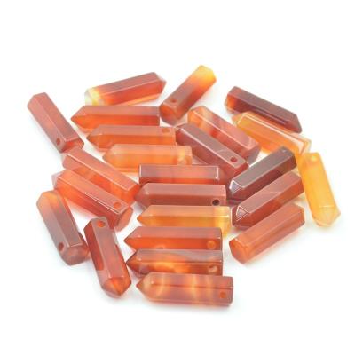 China Environmental Friendly Semi Precious Natural Carnelian Crystals Healing Quartz Stone Dangle Points Stones 37mm For Making Jewelry for sale