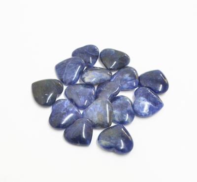 China Folk Art Natural Stone Jewelry Canada Blue Sodalite 25mm Love Heart Pendant Charm for DIY for sale