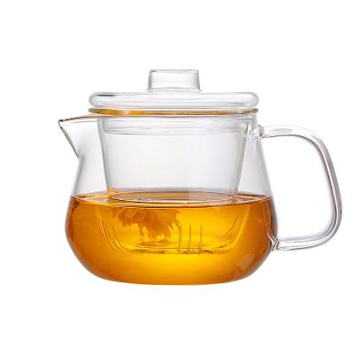 China 500ml 600ml Heat Resistant Glass Teapot High Borosilicate Penguin Stocked Teapot for sale