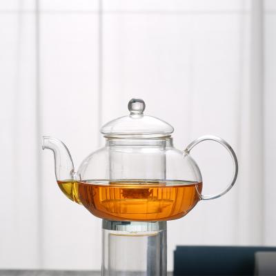 China High Borosilicate Glass Flower Teapot Stored Heat Resistant Explosion Proof Glass Teapot for sale