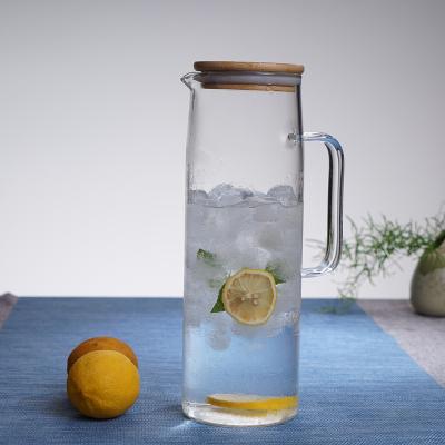 China WITH High Capacity 1400ml High Straight Body Jug Glass LID Borosilicate Cold Kettle for sale