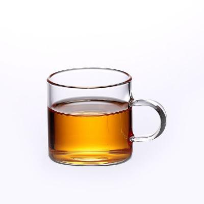 China Best Stocked Selling Borosilicate Glass 120ml Small Kung Fu Tea Cup With Handles for sale