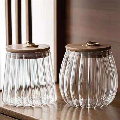 China Freshness Preservation Thickened Food Storage High Petal Storage Jar 750ml Borosilicate Glass Jar for sale