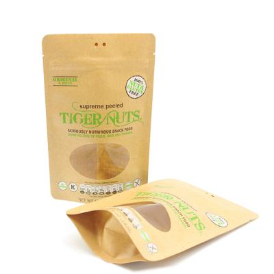 China Eco - Friendly Laminated Material Barrier Kraft Paper Back Up Packaging Bag With Window And Zipper for sale