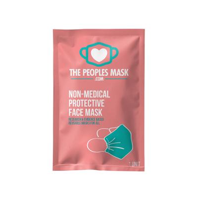 China Barrier OEM Printing Medical Grade Aluminum Disposable Face Mask Packaging Bag 3-Side Seal Pouch for sale