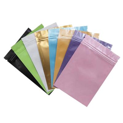 China Aluminum Reflective Colorful Self Seal 3-Side Zipper Resealable Zipper Customized Packaging Bags for sale