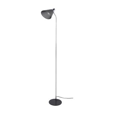 China Black Metal Shade Position Floor Lamp E27 Bulb Floor Lamp Living Room Matt Black Standing Light ON OFF Switch On Line Holder Lamp for sale