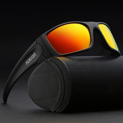 China Sports Sunglasses 2022 KDEAM 2021 New Arrival Rectangle Polarized Men Sunglasses Outdoor Sports Cycling Sun Glasses for sale