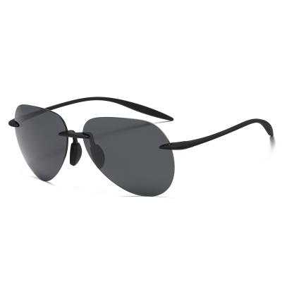 China 2021 Rimless New Design Fashion Pilot Sunglasses Women Men Polarized Fish Sunglasses 2021 Private Label Sports Sunglasses for sale