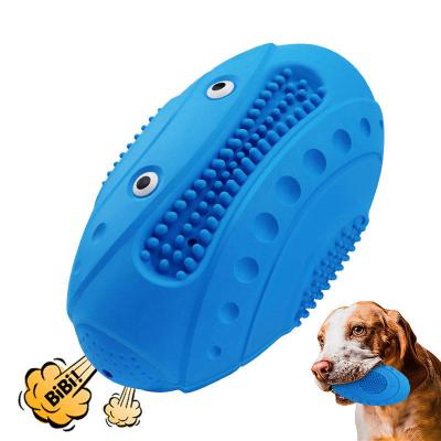 China Viable Hot Sale Color Customized Non-Toxic Natural Rubber Teeth Cleaning Interactive Bite Resistance Sound Production Dog Chew Toy for sale