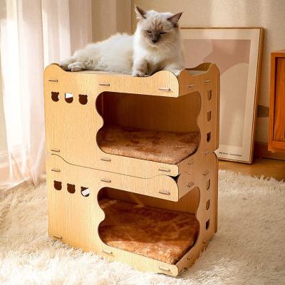 China Spliceable Sustainable Warm Luxury Can Use In All Seasons Two Woodiness Stable Firm Coats Wear Resistant Cat Scratcher Scratch Resistance for sale