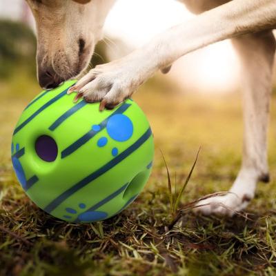 China Hot Sale PVC Viable Bite Resistance Non-Toxic Vocalization Dog Ball Squeak Clean Easy Rolling Interactive Toy For Outdoor Home for sale