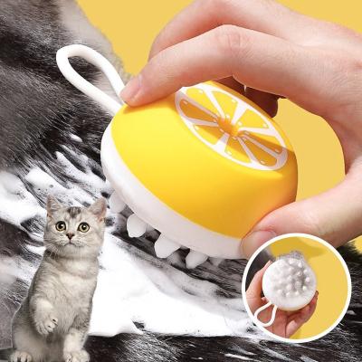 China Hot Selling Viable Silicone Rubber Comfortable Deep Cleaning 3 In 1 Wet Dry Cat Wash Shampoo Shower Bath Massage Dog Cleaning Brush for sale