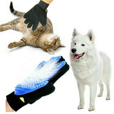 China Viable Remove Cat Hair Removal Shedding Dog Massage 180 Hair Nails Dog Grooming Floating Gloves With Silicone Massage Rubber Brush for sale