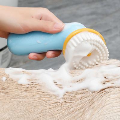 China Viable Portable Handheld 3 in 1 Easy to Use Non-slip Dog Cat Massage Grooming Brush Large Capacity Brush for sale